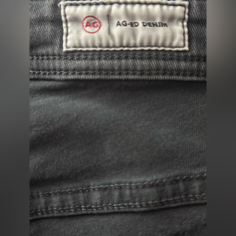 AG Adriano Goldschmied Tellis Slim Straight Gray Jeans 33x28” - Picture 3 of 4